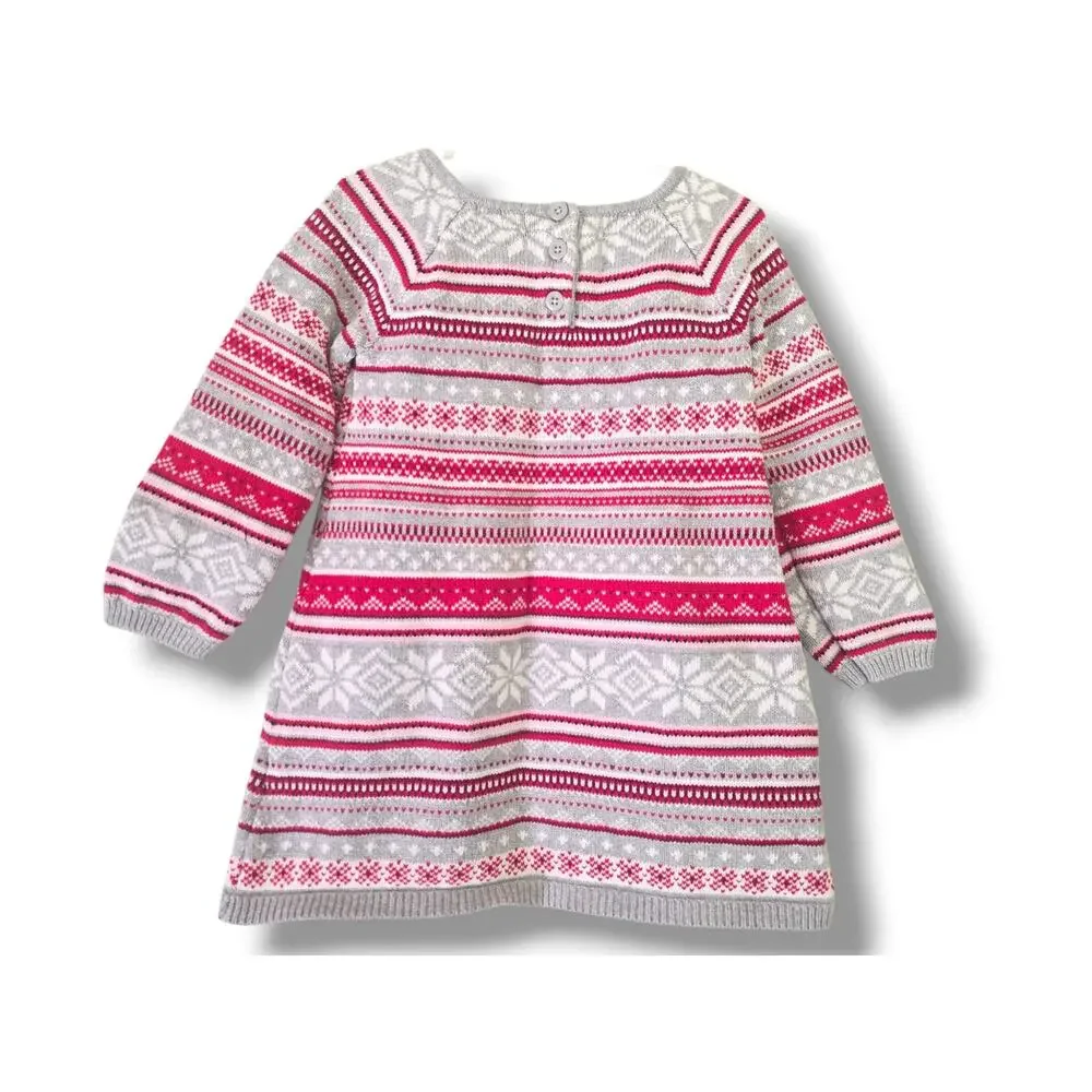 Gymboree Girls 4T Fair Isle Sweater Dress Vintage 100% Cotton